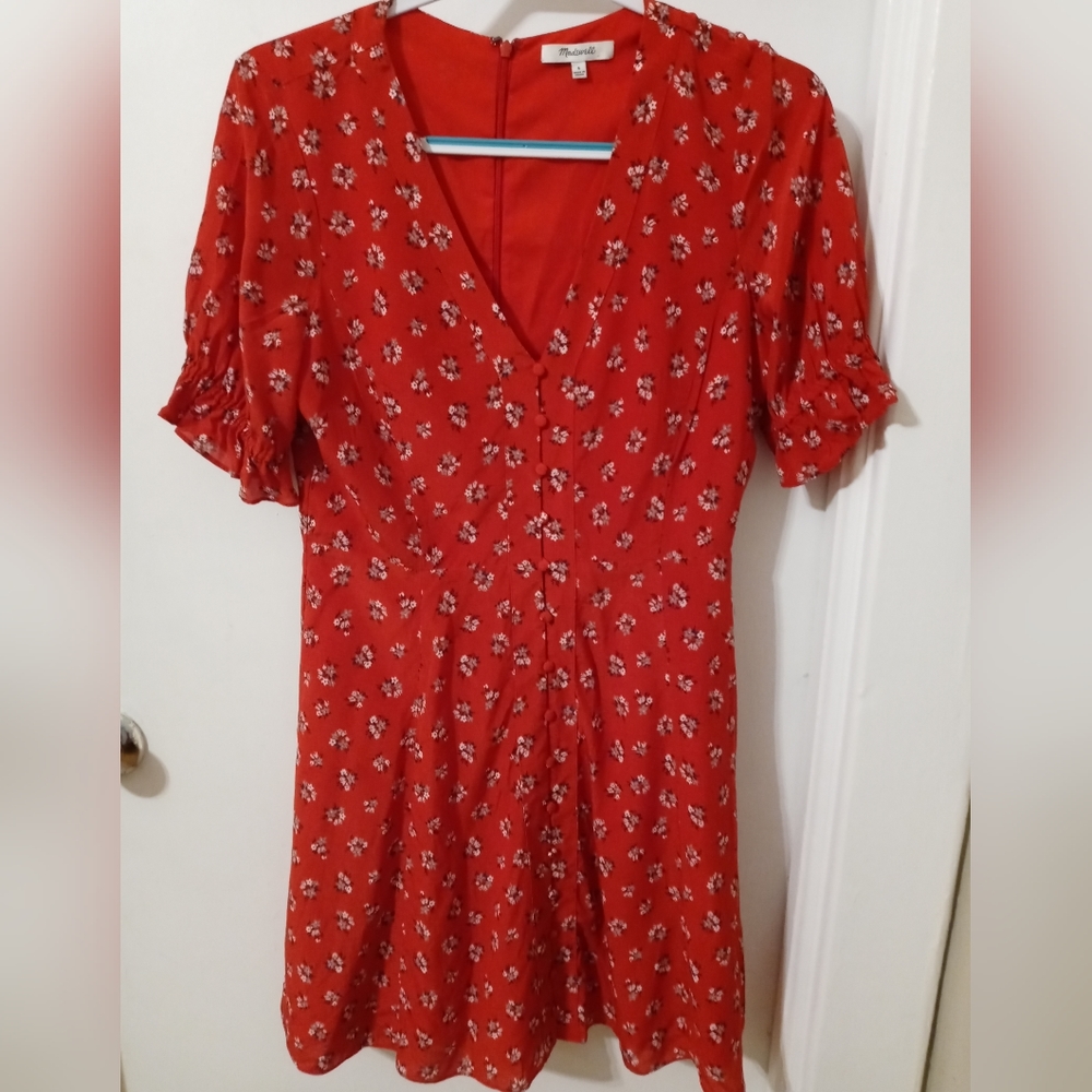 Red Floral Women's Dress